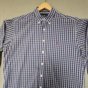 Polo Ralph Lauren Vintage Shirt Mens Large Multicolor Plaid Custom Fit